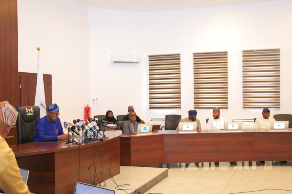 Wike with area council chairmen during the meeting