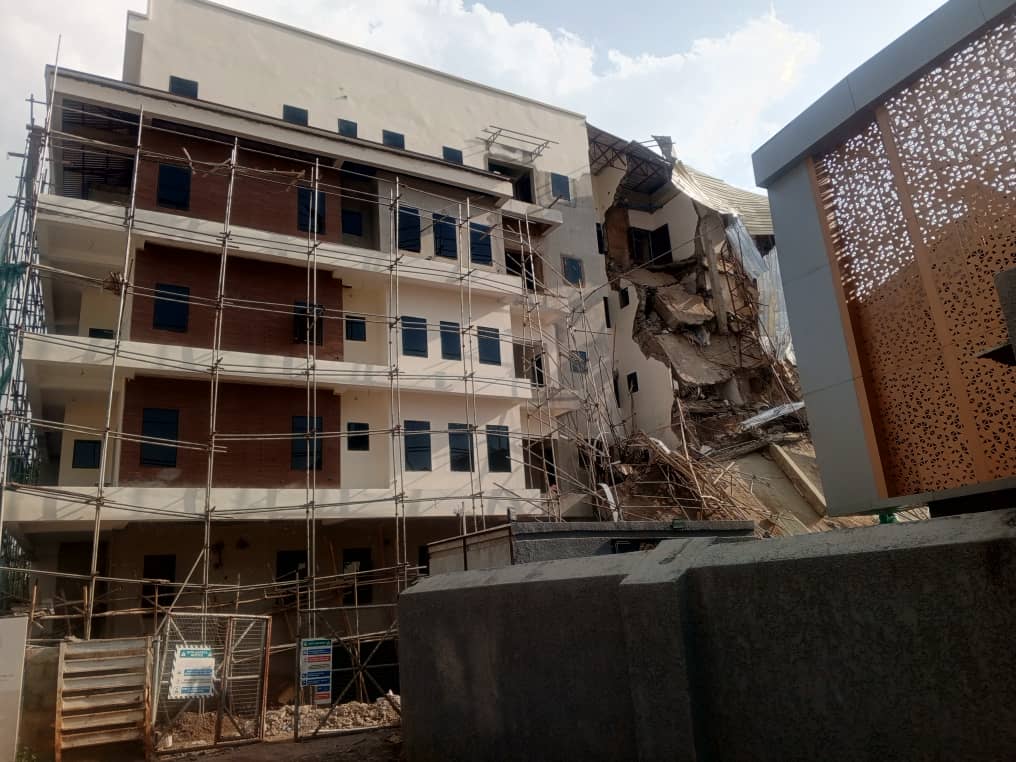 the collapsed building