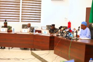 FCT Minister with Security Chiefs