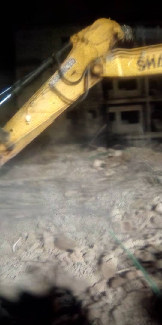 collapsed building