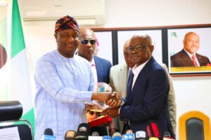 Wike and keyamo during the visit