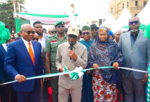 Wike commissioning the roads in mabushi district