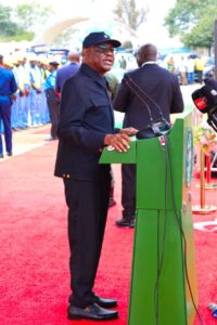 Wike during the flag off of Light Up Abuja project