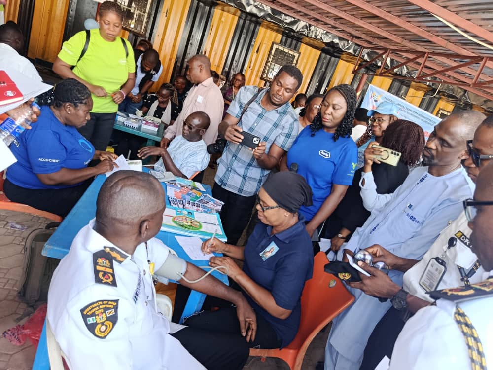 A DRTS staff being screened