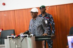 Barr Wike speaking during the metting with contractors