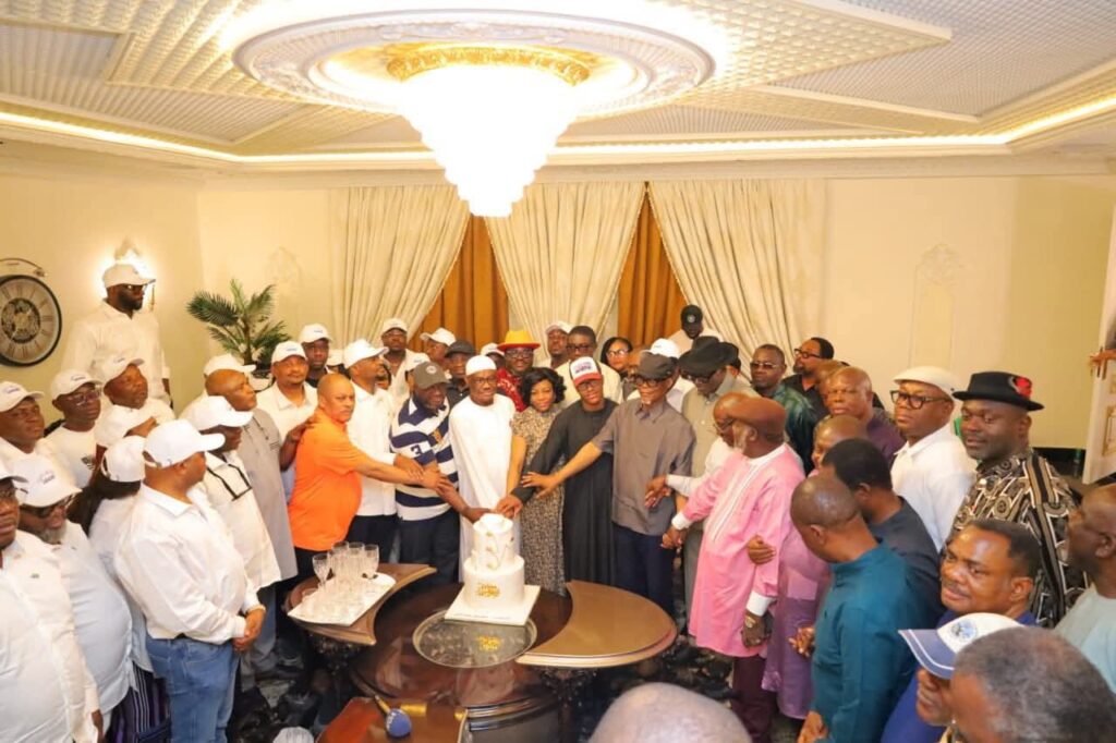 Barr. Wike with family and political allys during his birthday