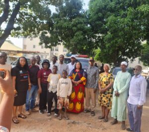 Dr Gadzama, Dr Ebisike, PHD staff with with some of the beneficiaries