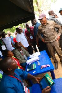 Barr Wike during his tour of polling units during elections