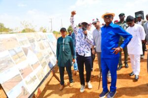 Barr Wike inspecting Kuje-Gwagwalada Road