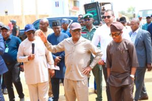 The Minister during the inspection