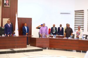 Barr Wike, Dr Mahmoud and other Exco memebrs during the meeting