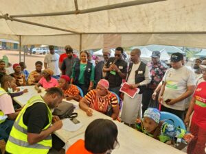 community members being checked