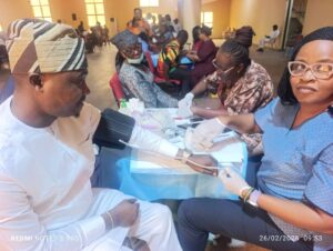 some of the pilgrims getting screened