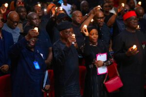 Wike during the service of songs