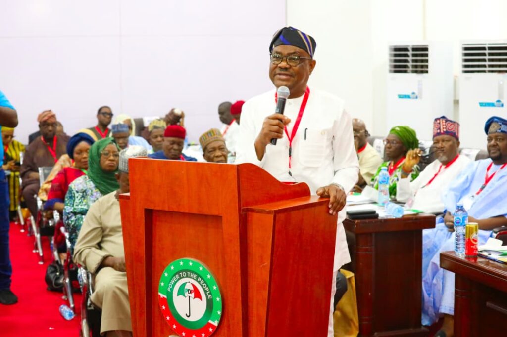 wike speaking during the PDP execs meeting