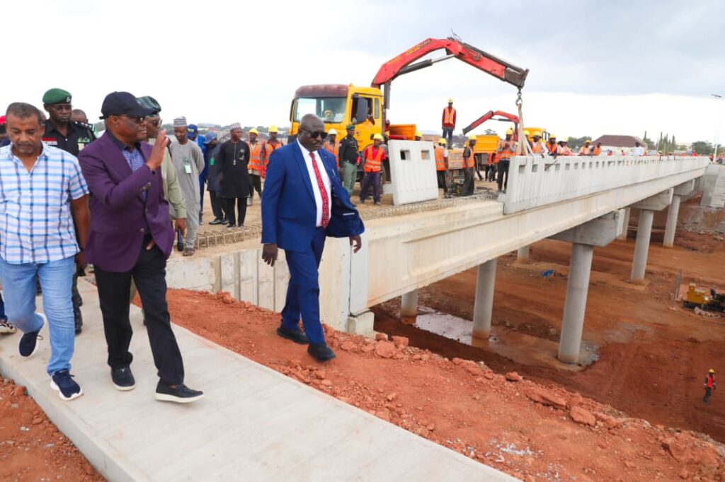 Wike inspects Kuje bridge