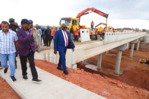 Wike inspects Kuje bridge