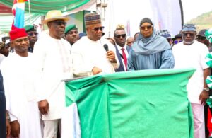 Wike. Akpabio with Dr Mahmoud commisioning of RHC road
