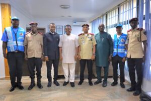 Elechi, Iliyasu with other stakeholders after the briefing
