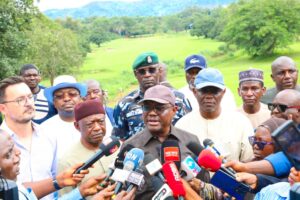 Wike during the inspection of IBB golf course