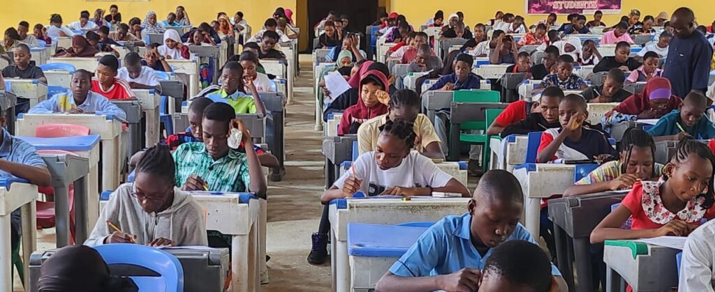 students writing the exams